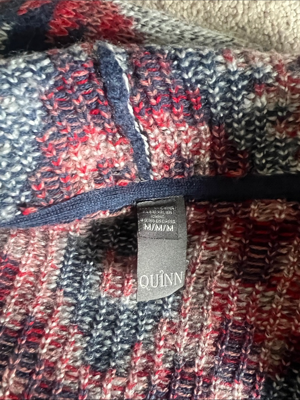 Aztec cardigan Sweater Tunic - Red, Navy & Gray - Picture 5 of 5